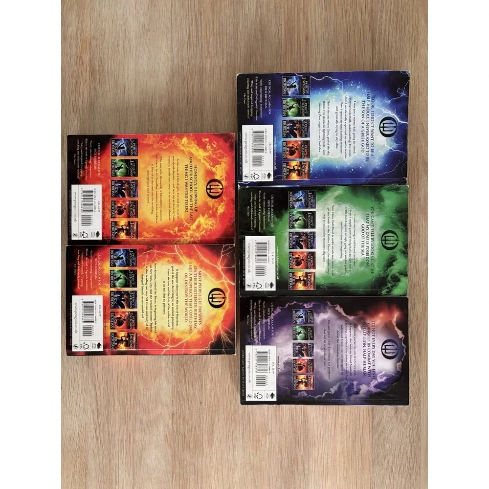 Percy Jackson Lot 5 Rick Riordan Sea Monsters Titan Curse Labyrinth Lightning +